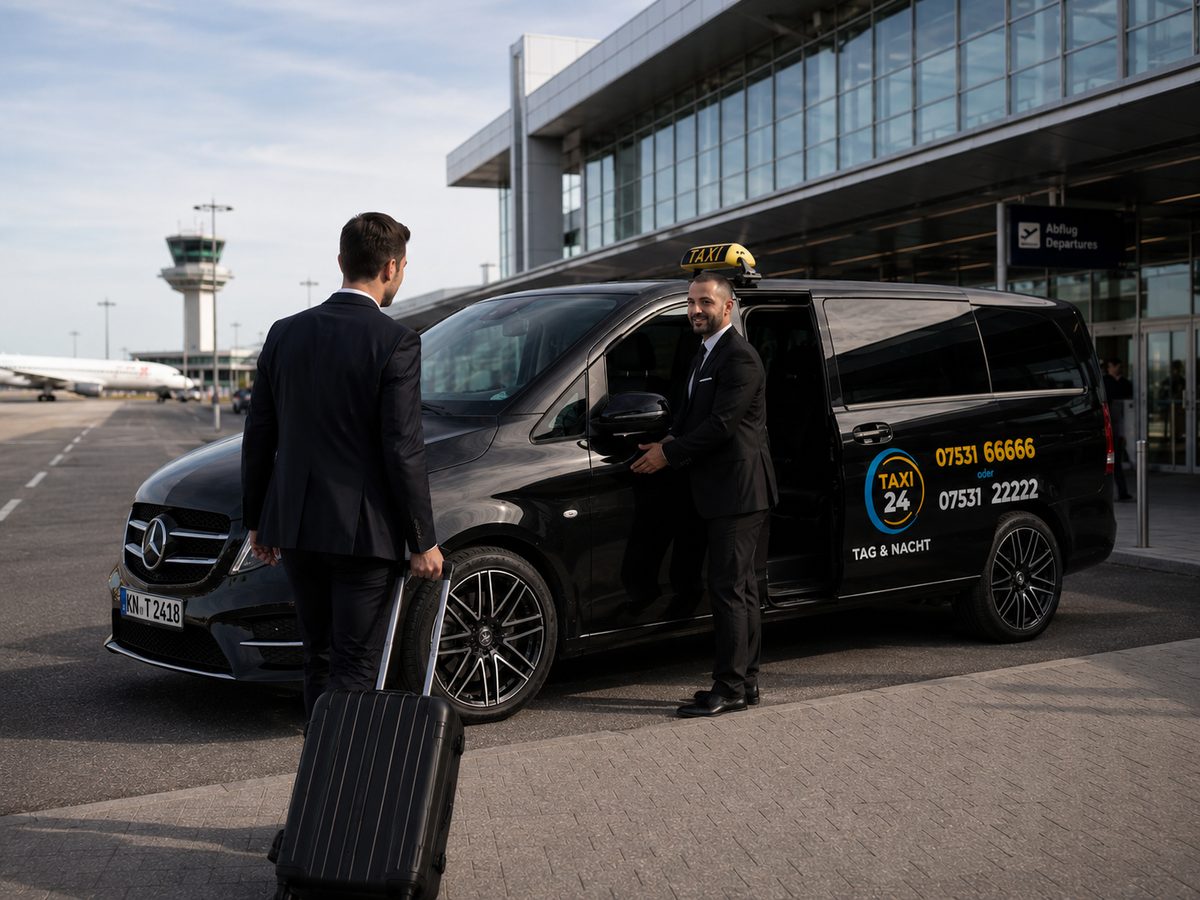 Taxi24 Mercedes V-Klasse Großraum-Van mit Chauffeur und Gepäck, Fahrdienst am Bodensee